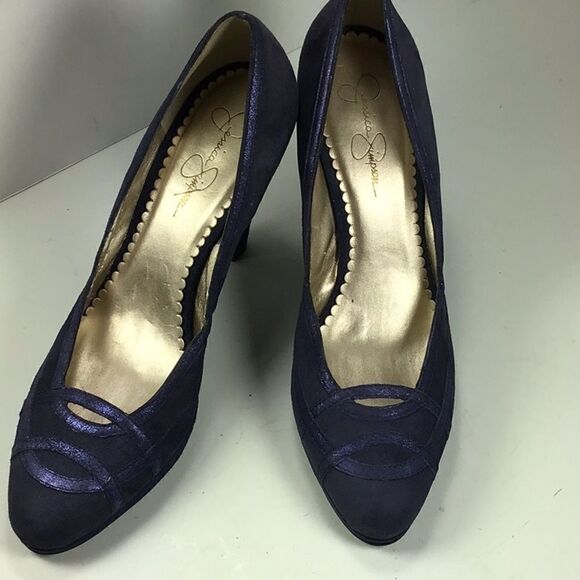 Jessica Simpson Platform Stiletto Blue Heels Almond Toe Size 10 - Picture 1 of 9